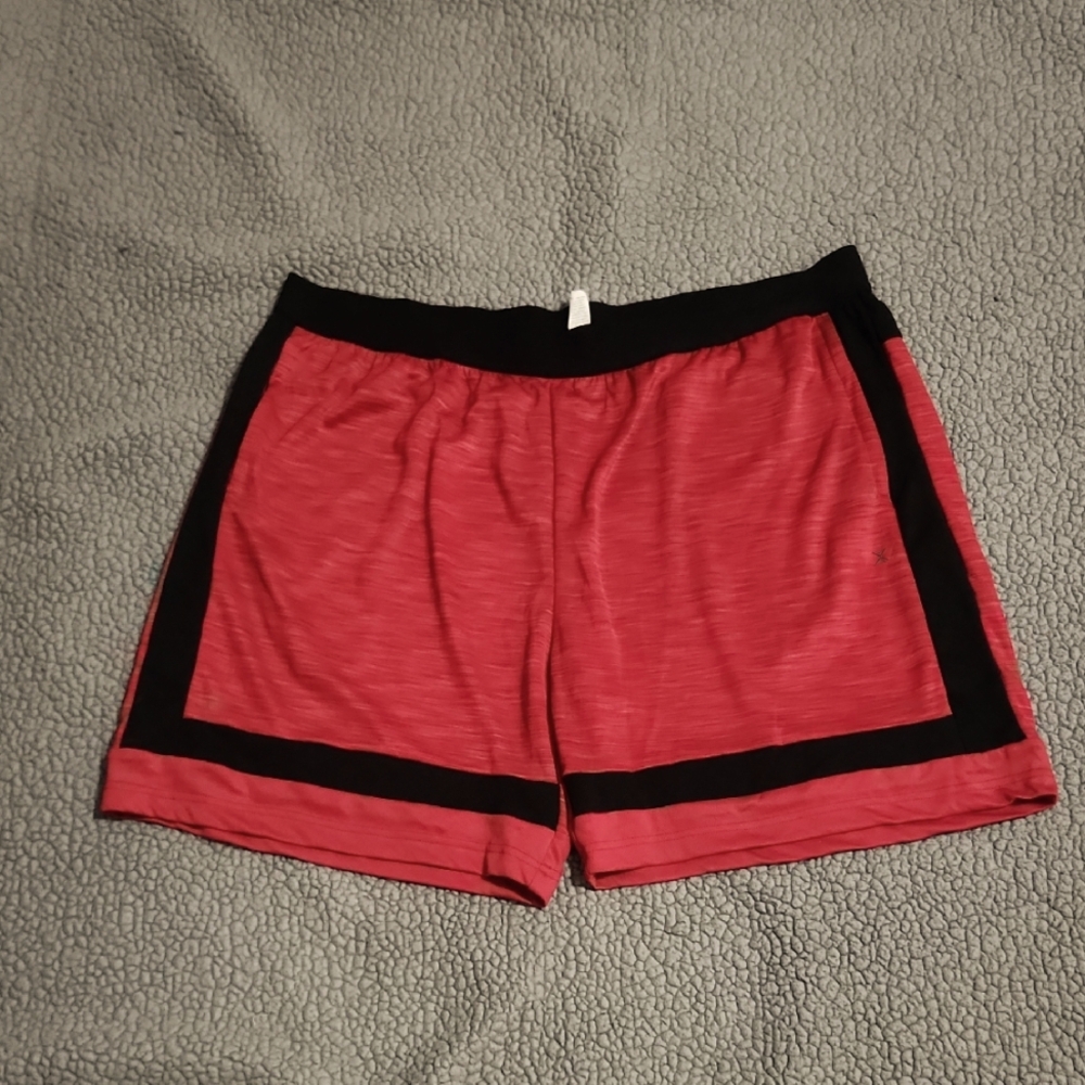Men's Xersion Athletic Shorts Red And Black Size XXL